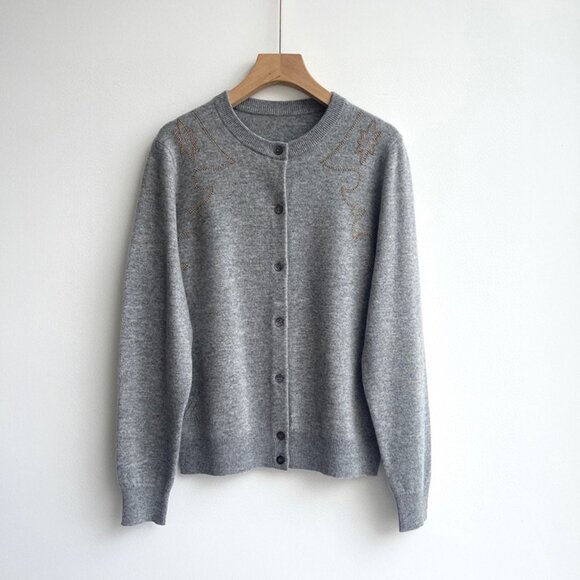 Zadig & Voltaire French Niche Cashmere Knit Cardigan Grey - Picture 1 of 5